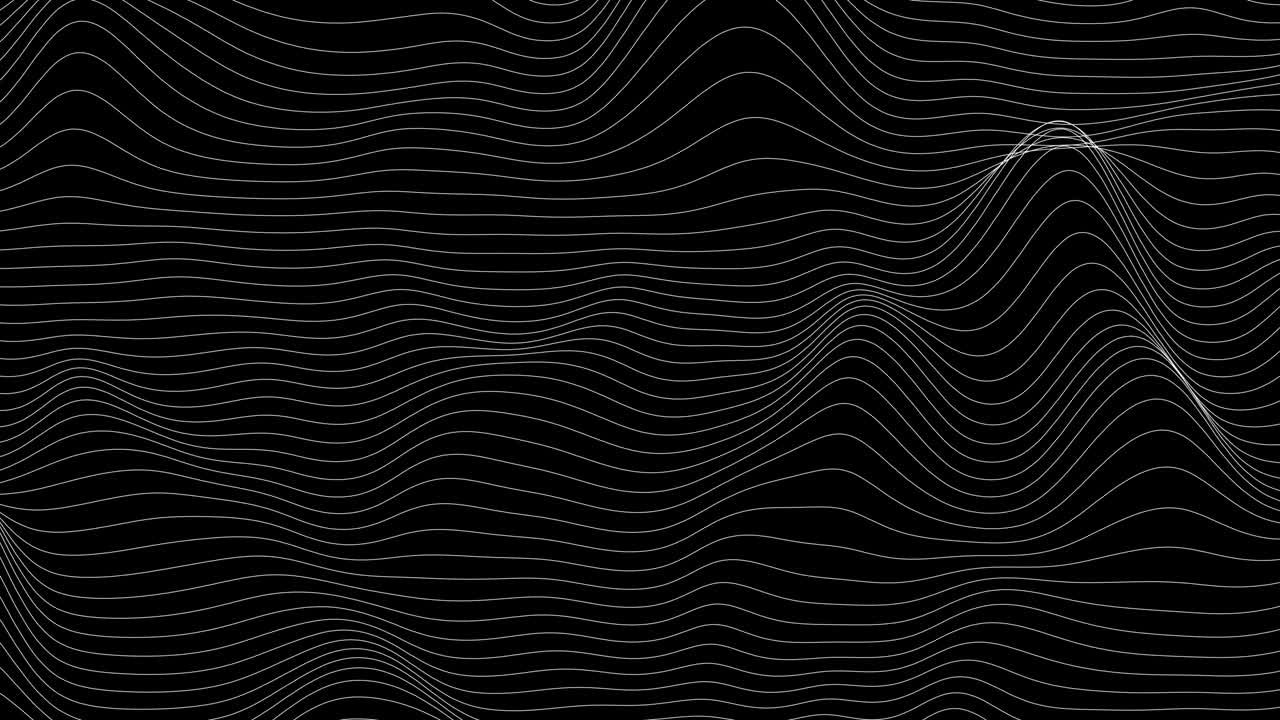 Trendy ultra thin striped loop animation with wave distortion lines. Abstract noise landscape. Procedural ripple background. 4k UHD.