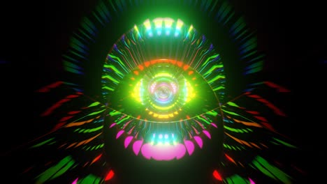 abstract multicolor psychedelic hypnotic technology vj loop background. 3d seamless loop motion illusion graphics for music stage transition, shows, retro, hitech