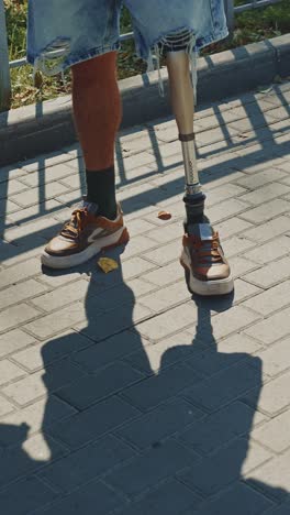 person with prosthetic leg
