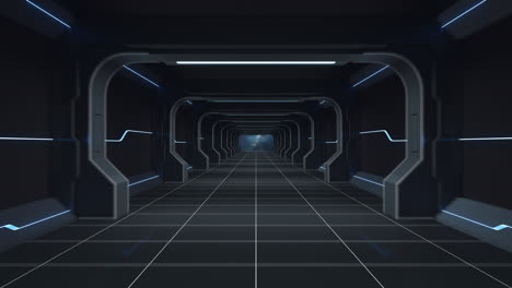 futuristic tunnel and empty room, 3d rendering.