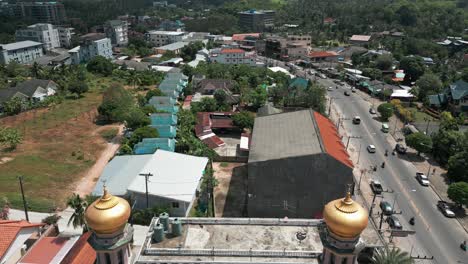 fly over masjid aonang al-munuawarah in ao nang, mueang krabi district, krabi province, thailand