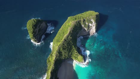 the iconic cliffs with beautiful blue water in nusa penida island near bali, indonesia