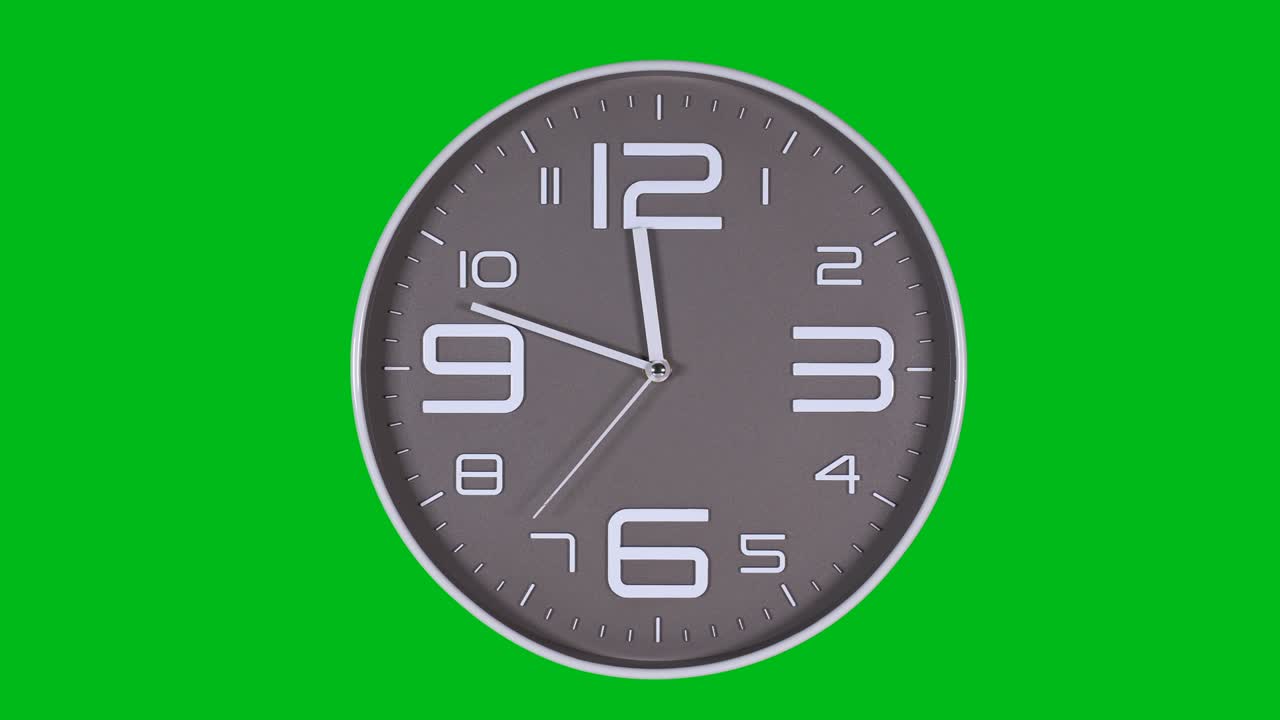 Wall clock on a green background. Time laps