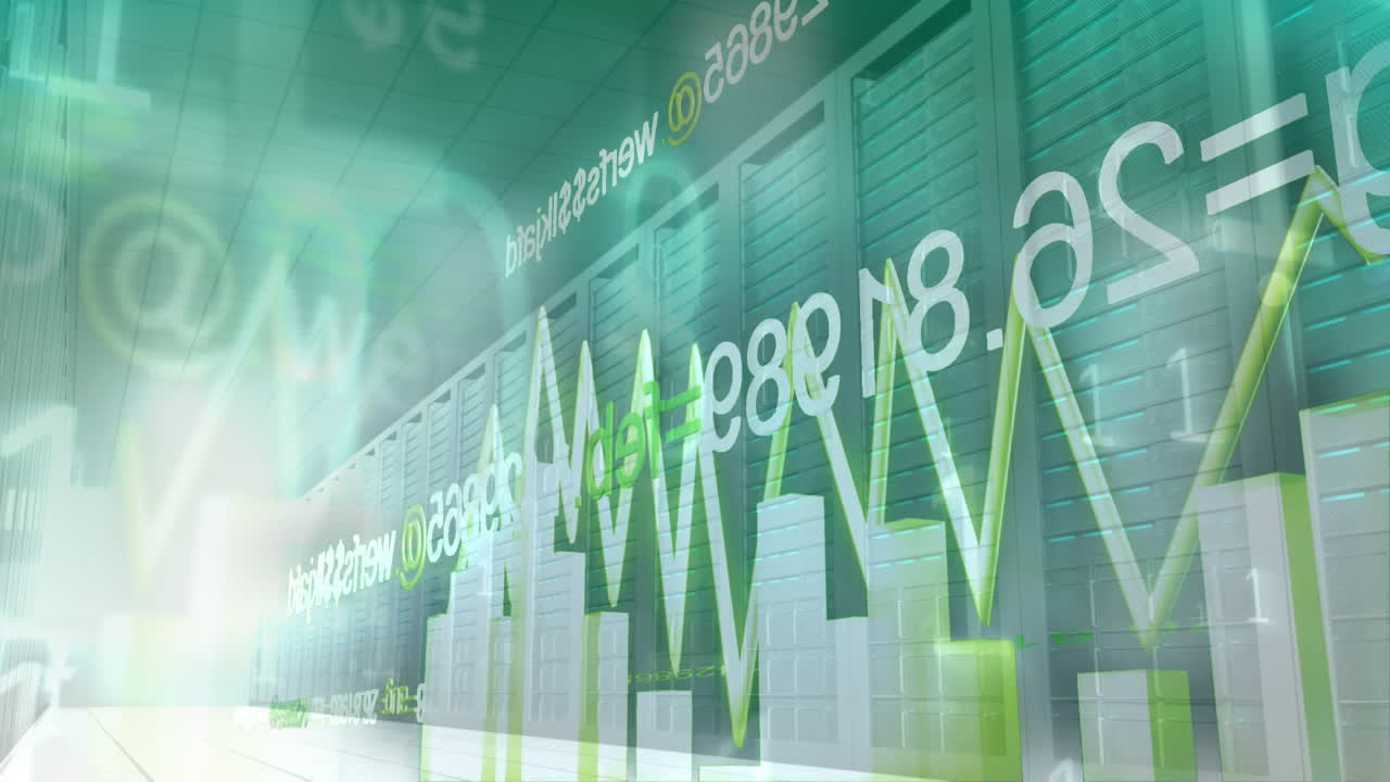 animación digital de datos rotativos