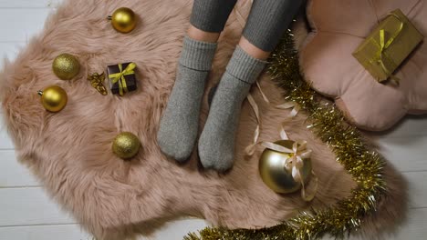 Relaxing Christmas Scene with Cozy Feet