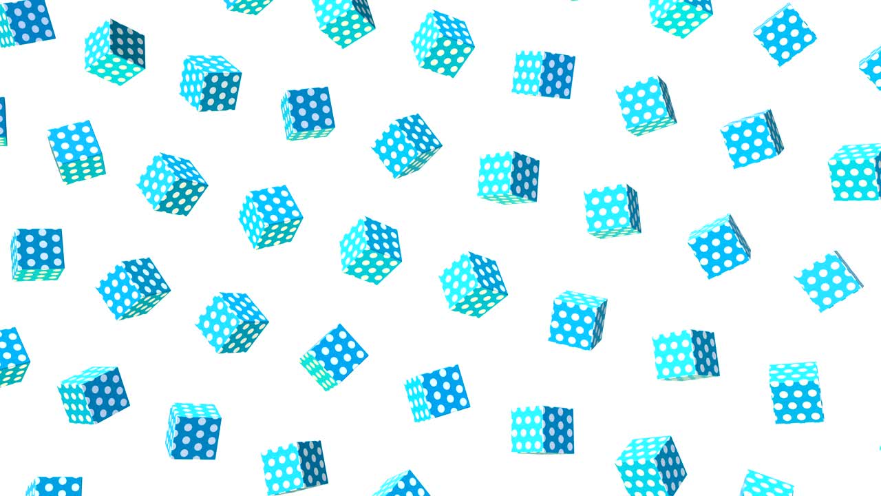 fondo abstractamente colorido con cubos geométricos simples voladores o flotantes. animación 3d decorativa multicolor con bucle. brillante composición de movimiento moderno.