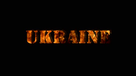 Ukraine-Text-in-flames-Background,-4-variations,-4K