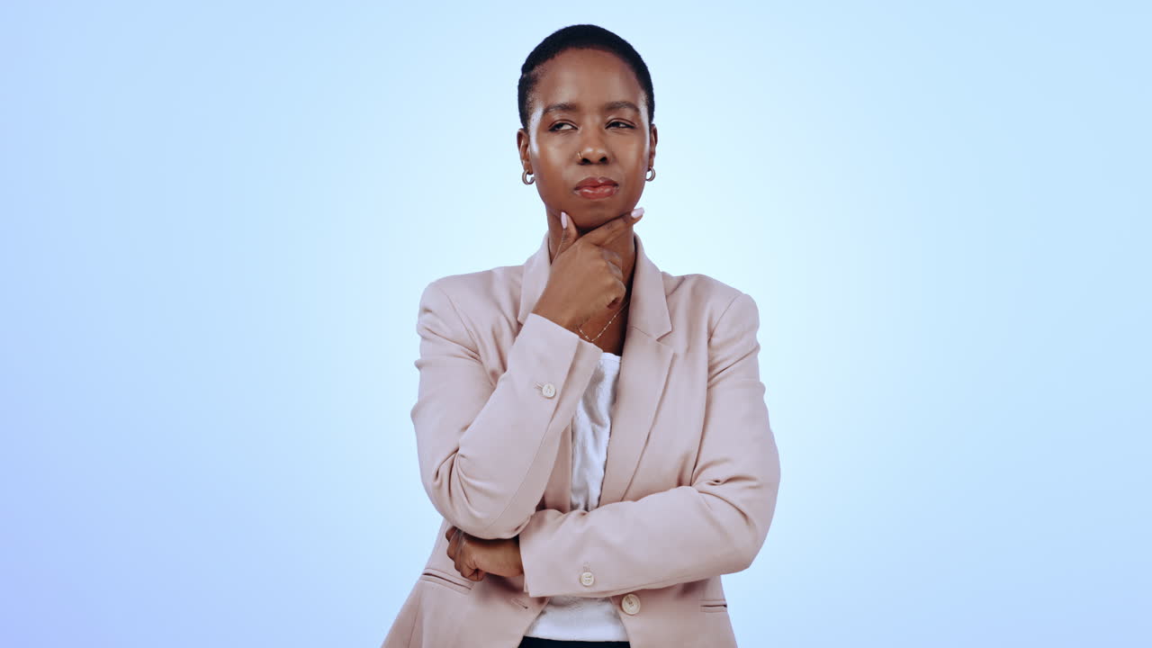 Portrait of black woman in studio