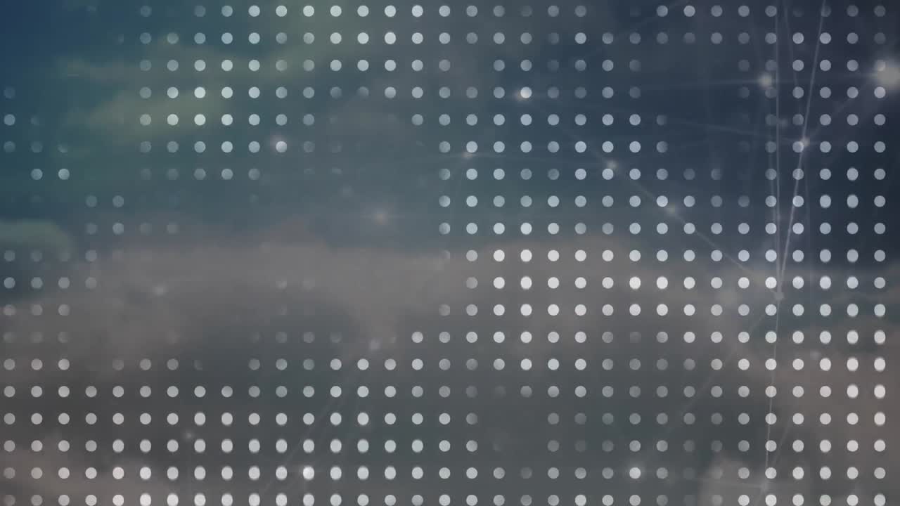 animación de filas de puntos y red de conexiones