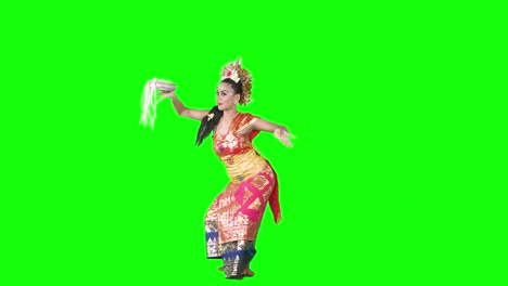 beautiful female pendet dancer dancing in studio