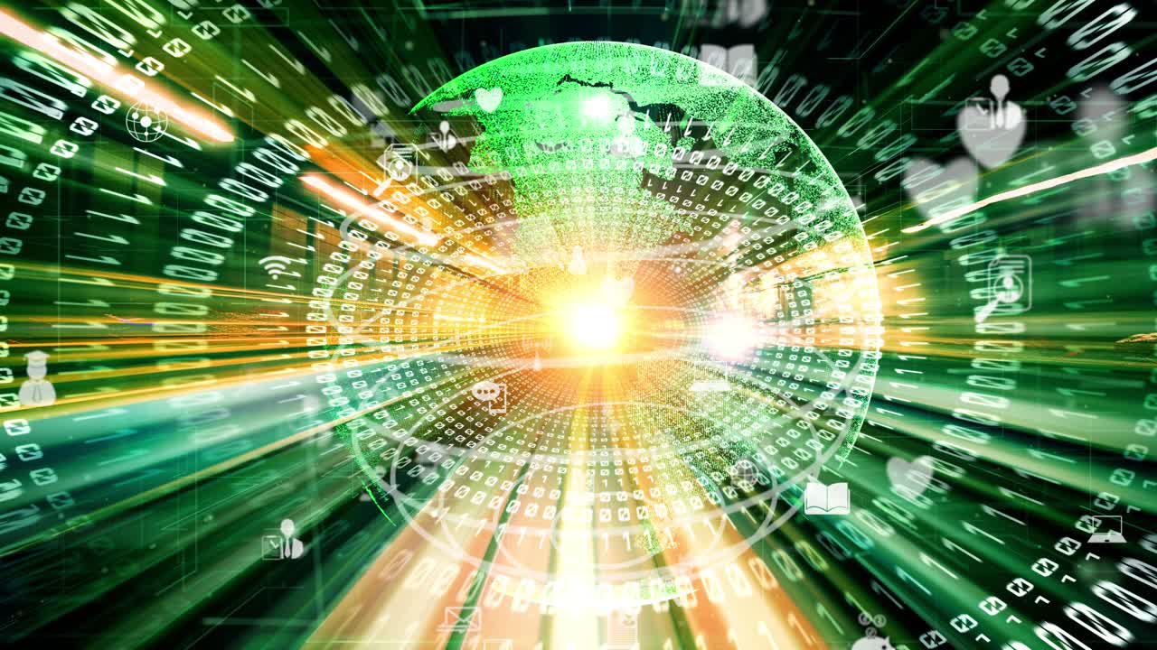 redes sociales globales futuristas, redes de personas y intercambio tácito de datos digitales