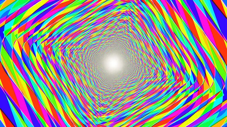 Mind Melting Rainbow Psychedelic Acid Trip Optical Illusion Tunnel - 4K Seamless VJ Loop Motion Background Animation
