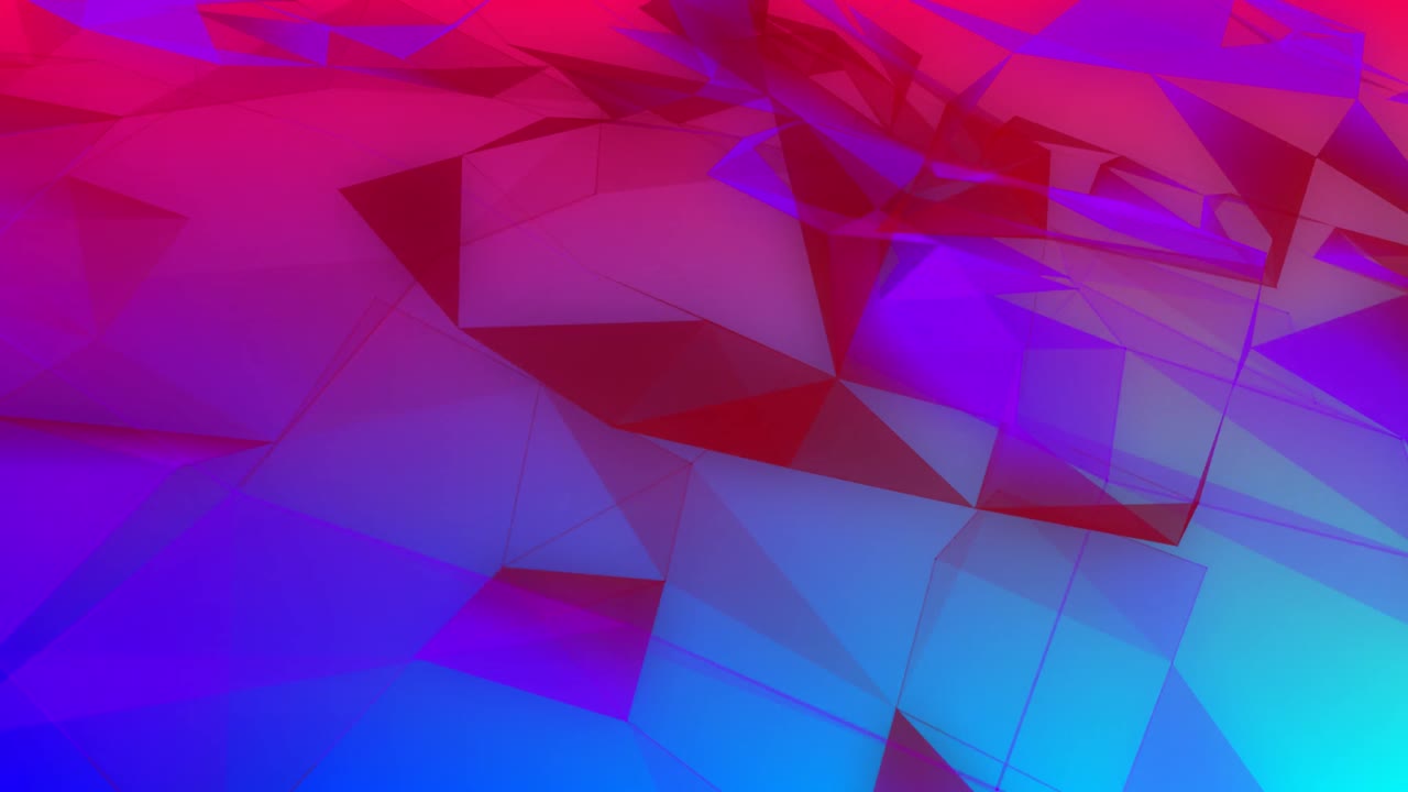 Animación de red de conexiones en azul y rosa brillantes.