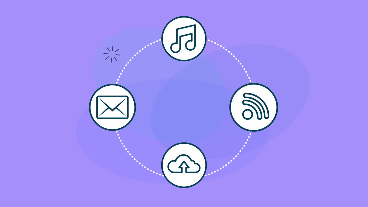 marketing de mídia social conjunto de ícones animação