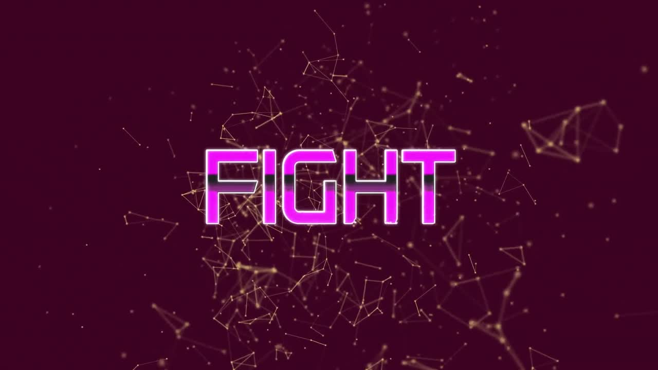 animación de lucha en el espacio abstracto digital con constelaciones