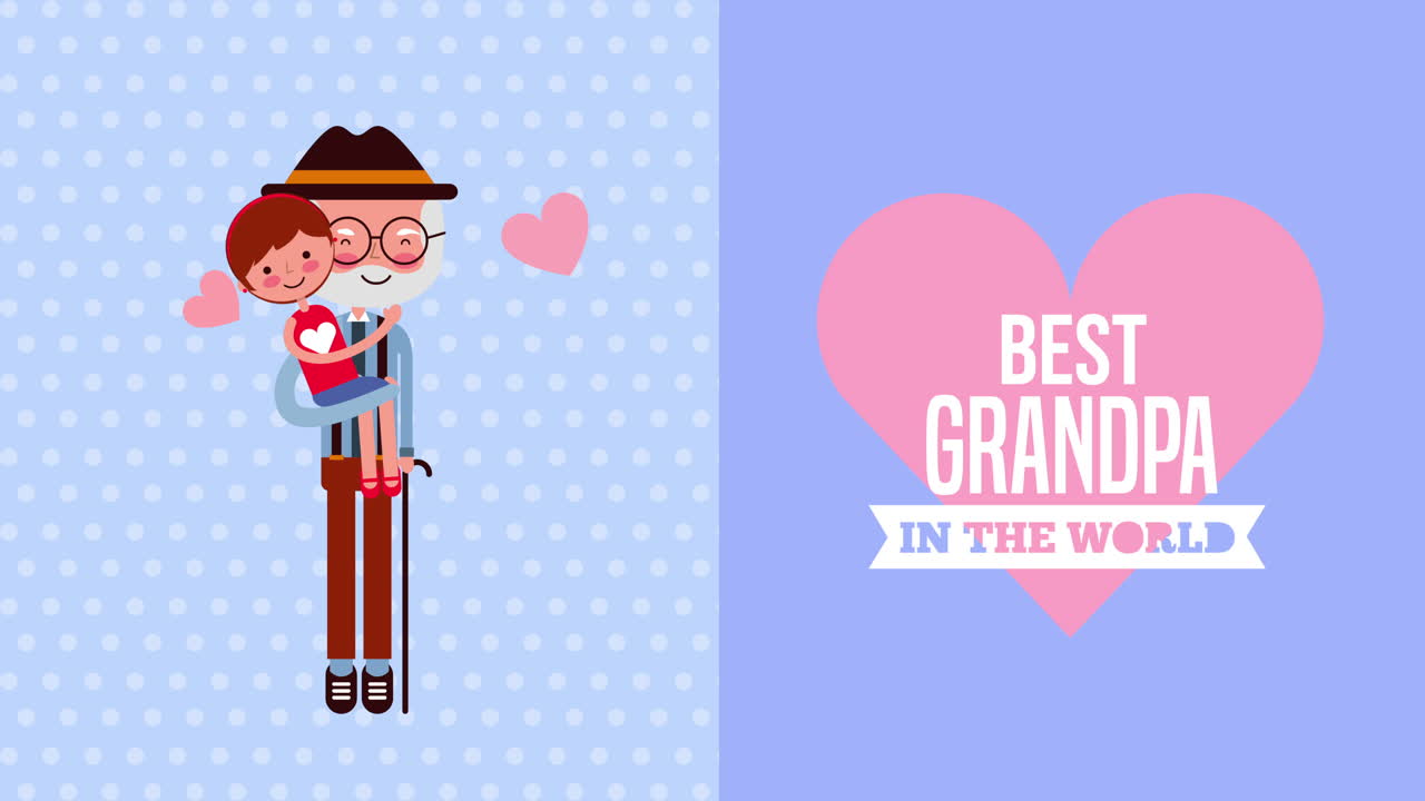 할아버지와 손자와 함께 할아버지의 축하 카드