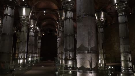 theodosius cistern. the big underground water reservoir in istanbul. serefiye cistern