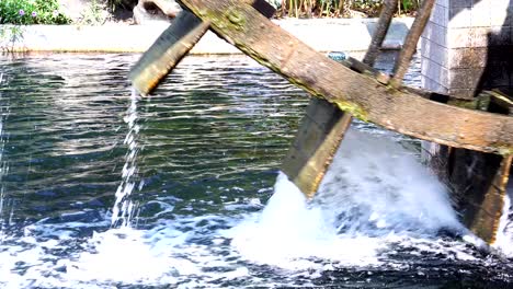 water turbine from old wood to the waste water treatment