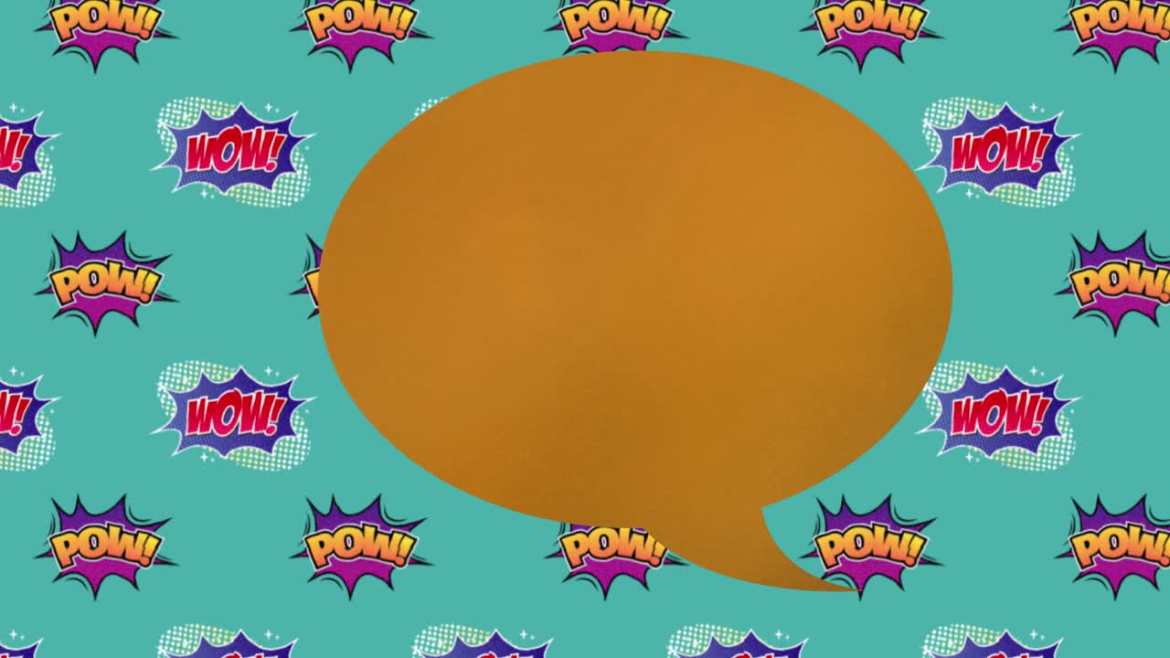 animación de la burbuja de discurso cómico sobre varios textos wow