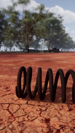 rusted coil spring in the outback