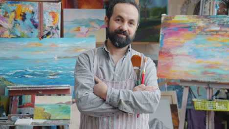 artist in his studio