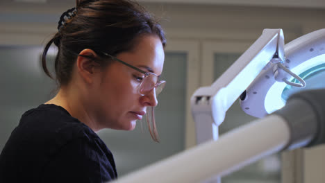 close side portrait of beautician skin therapist