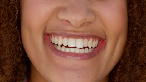 smile, happiness and closeup of face of woman