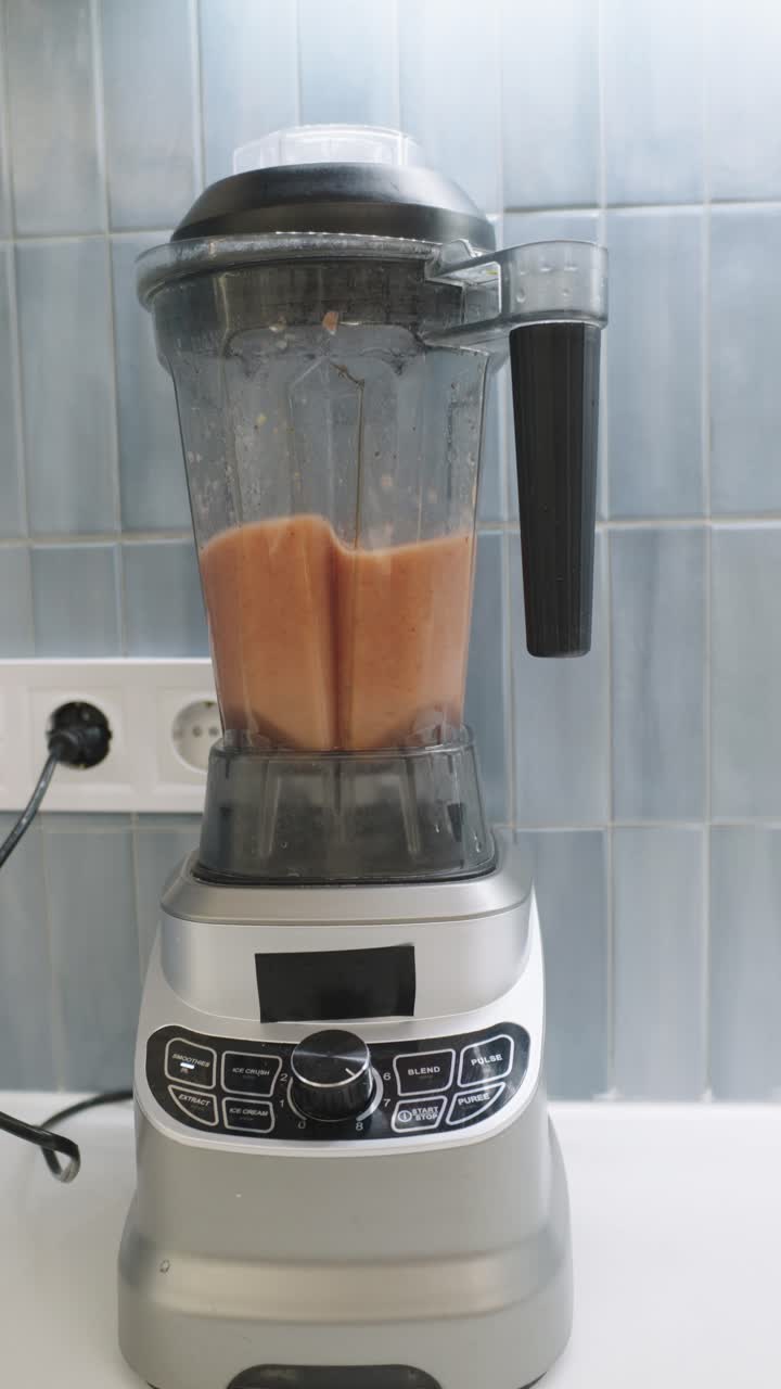 Close-up of a blender with a smoothie