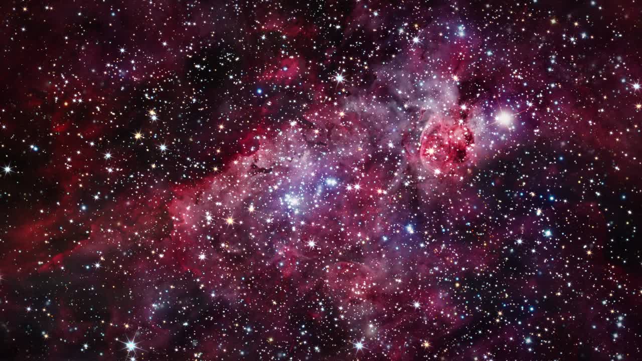 vuelo de bucle espacial exploración del espacio profundo viaje a la gran nebulosa de carina ngc 3372. galaxia de campo estelar y nebulosas. 4k 3d bucle sin costuras la gran nebula de carina. elementos proporcionados por las imágenes de la nasa.