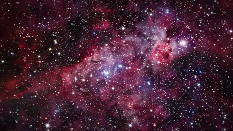 loop space flight deep space exploration travel to the great carina nebula ngc 3372. star field galaxy and nebulae. 4k 3d seamless loop the great carina nebula. elements furnished by nasa images.
