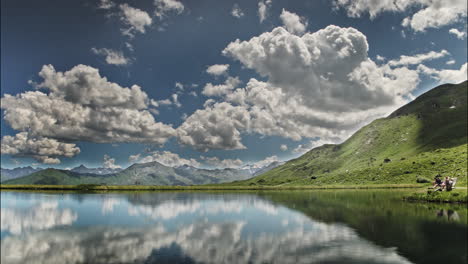 lapso de tiempo del lago de montaña