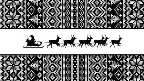 santa claus in sleigh pulled by reindeers