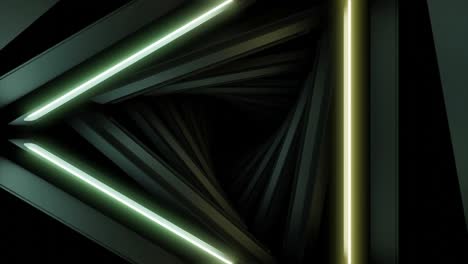 túnel geométrico 3d abstracto con luces de neón