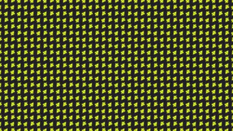 Loopable-abstract-animated-background-with-small-rotating-triangles-and-zig-zagging-lines-tiled-on-a-dark-grey-background-in-bright-yellow-color-scheme