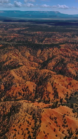stunning mountainous panorama of zion national park, utah, usa. long motorway going through vast territory of park. aerial perspective. vertical video