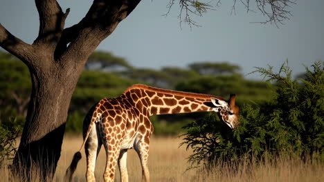 giraffe in the african savannah