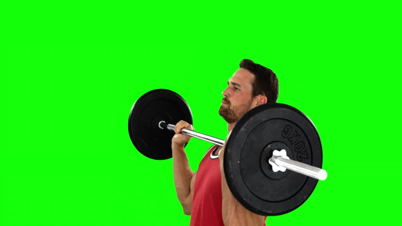 무거운 바벨 을 들어 올리는 사람