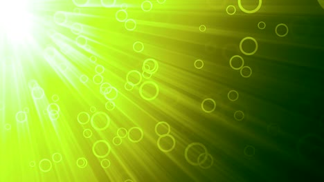 círculos rosados verdes y rayos de luz