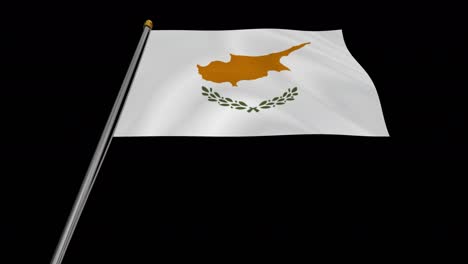 cyprus flag swaying in the wind - alphachannel_184.mov