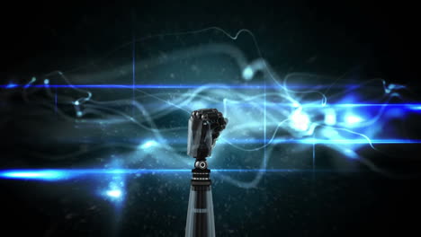 brazo del robot con flujo de energía