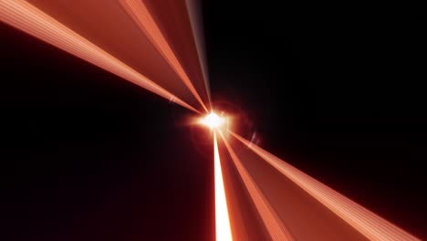 optical lens flare effect with laser beam light ray streaks rotation effect animation loop background. 4k seamless dynamic kinetic bright energy star flash light rays effect with light streaks rotate.