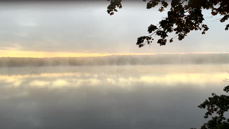 hyperlapse of a foggy misty river at sunset long clips giving multiple options to edit