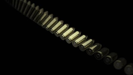 closeup of bullets animation on black background.