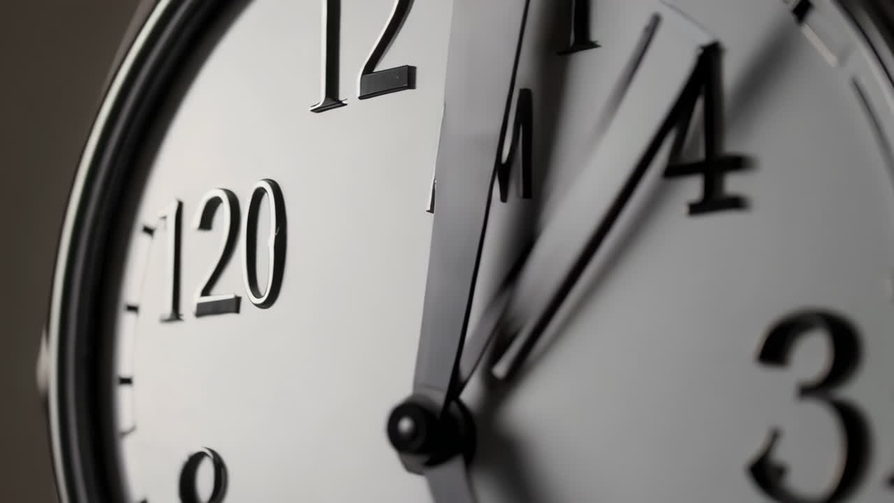 Close-up of a clock at 120 and 3 AM