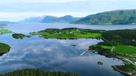 aerial footage beautiful nature norway.