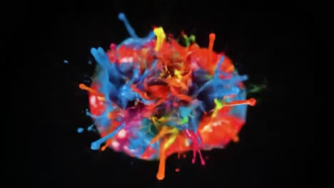 explosión de pintura abstractamente colorida