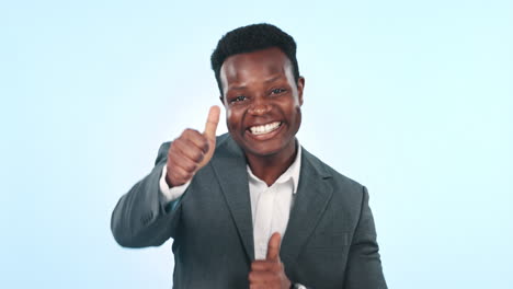 Black-man-in-business,-thumbs-up