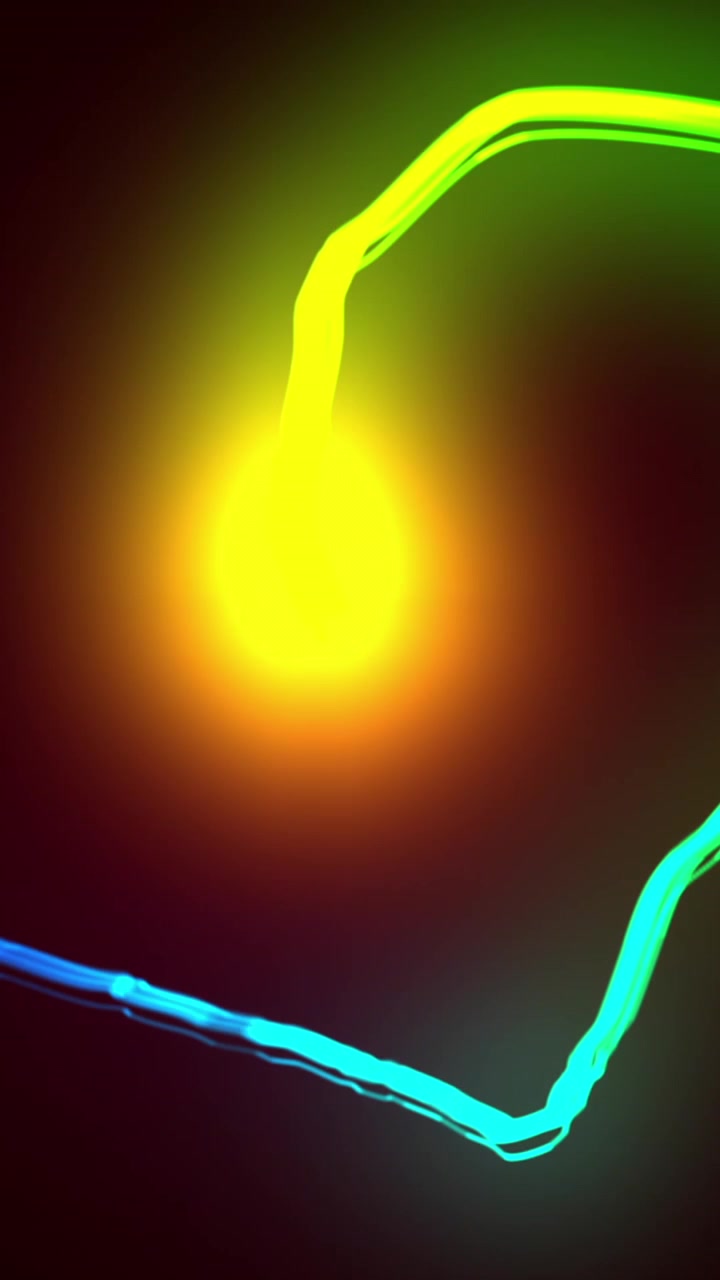 Animazione di un cuore neon colorato su sfondo nero