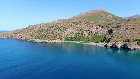 aerial: parallax of the valley with rocky cliffs