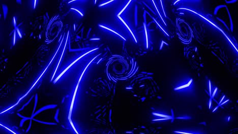 vj loop blue neon kaleidoscope. seamless animation.